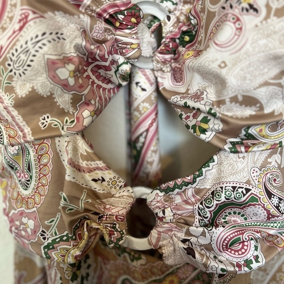 NWT Rose Velvet Large Paisley Print Maxi Dress Front & Back Cutouts - Picture 4 of 15